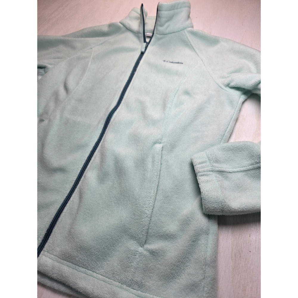 Columbia Mint Green Full Zip Fleece Jacket Womens Large Classic Gorpcore Mint